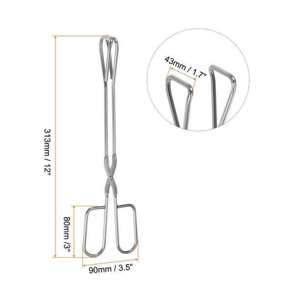 2pcs Stainless Steel Scissor Tongs 12" Barbecue Grilling Tongs with